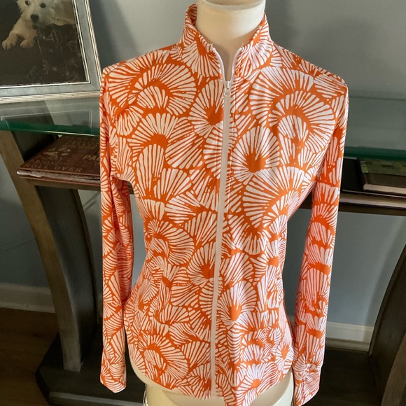 Jackets & Blazers - Tommy Bahama Golf Orange Patterned Women's Lightweight Jacket